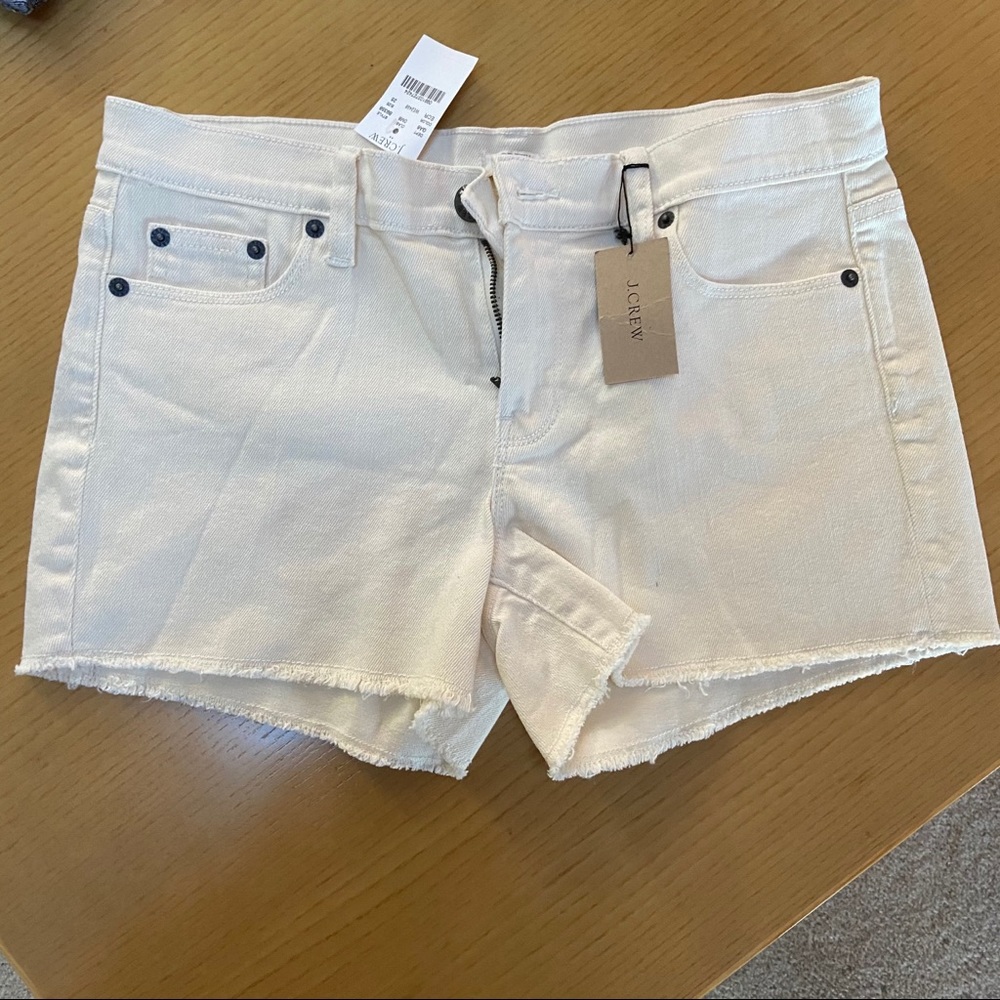 NEW- Jcrew cream cutoff shorts- size 25